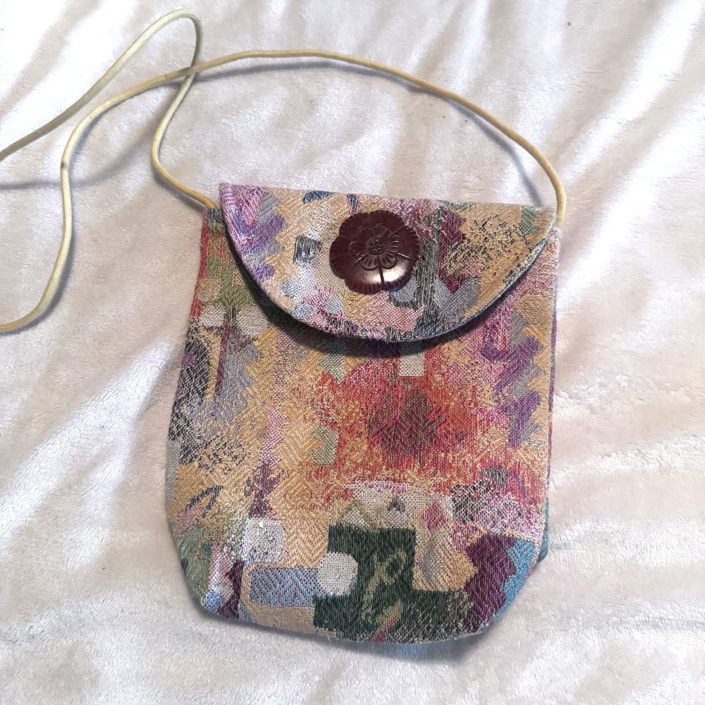 Suruchi Tapestry Handbag small purse pouch crossbody boho artsy Vintage 90s
